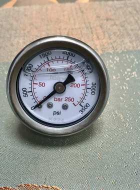 。轴向压力表 250bar 3500psi 压力表 螺纹PT1/8 外壳直径40-42mm