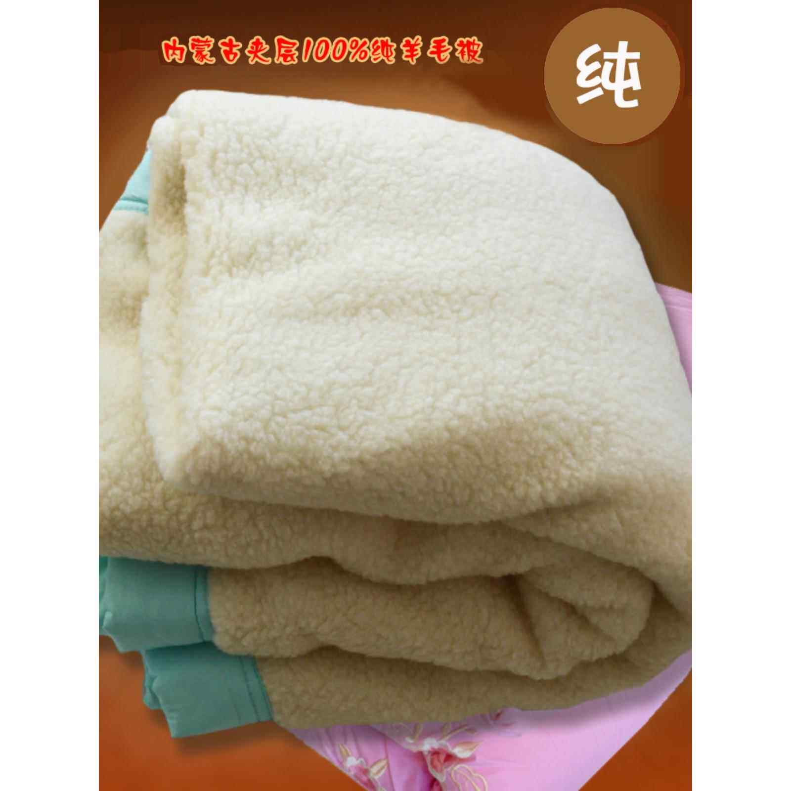 纯手工内蒙古100%纯羊毛被冬季大床加厚毯子保暖被防潮单双人被子