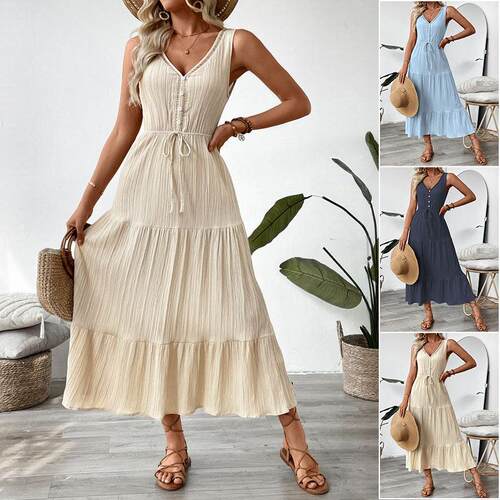 A women's off-white sleeveless V-neck elegant Chic