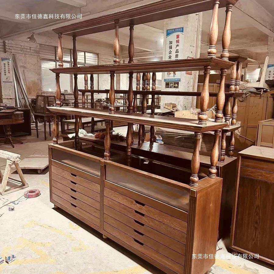 木质珠宝首饰展示柜中岛柜古玩玉器多抽屉饰品架法式复古陈列柜