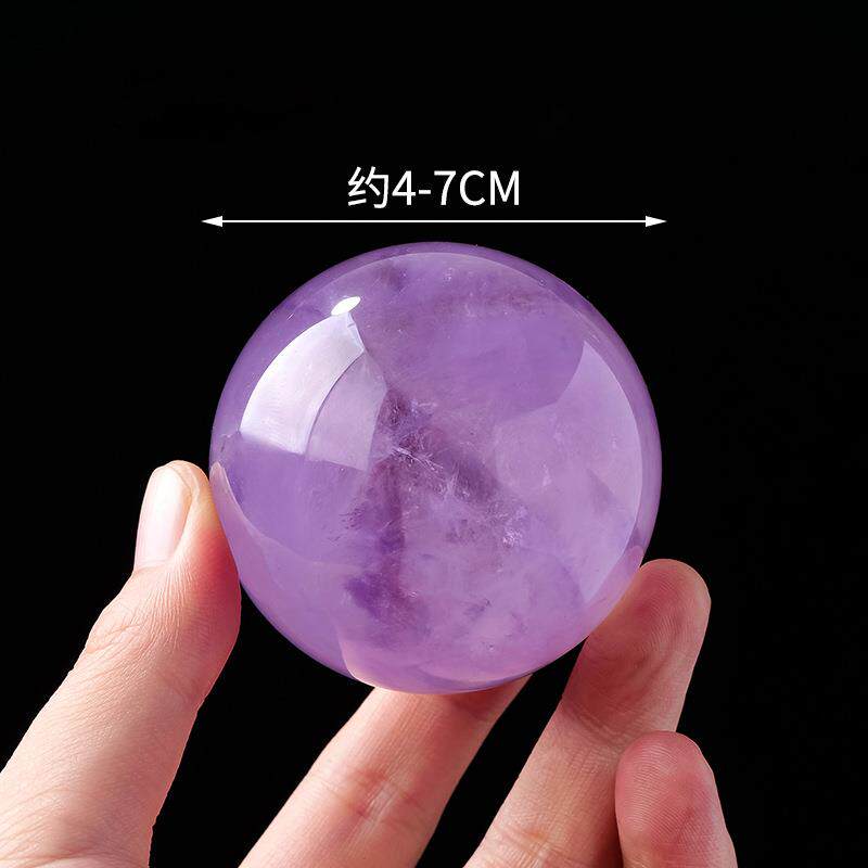 天然巴西紫水晶球原石打磨紫罗兰紫水晶球能量石七星阵风水球摆件