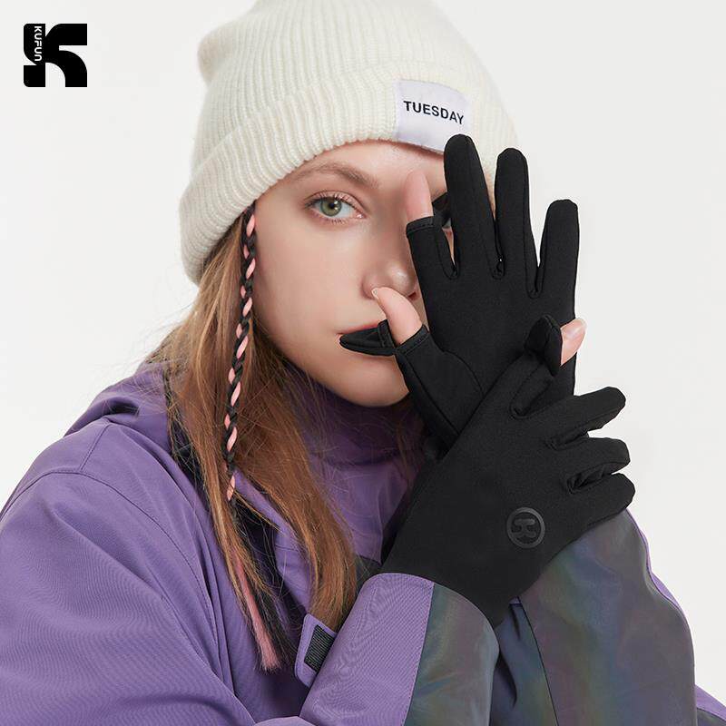 单板滑雪手套内胆内穿五指分指触屏专业刻滑加绒保暖成人女男