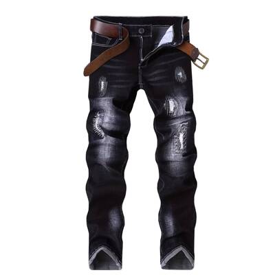 Jeans Pants Casual Fashion Trendy Denim Flared Fitted Mens