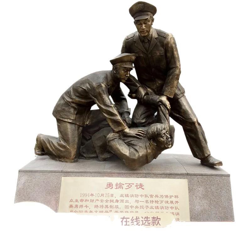 红色人物雕塑户外玻璃钢仿铜摆件锻铜浮雕景观装饰纪念性雕塑艺术