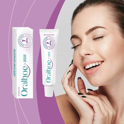 ORALHOE Denture Adhesive Securely holds dentures in place wi