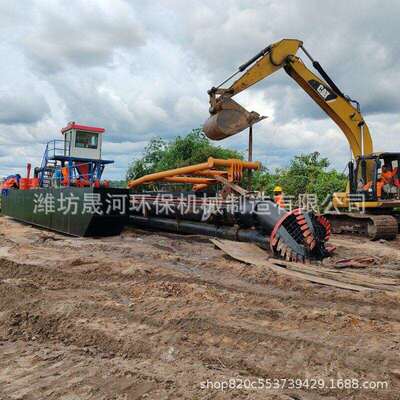 12寸绞吸式挖泥船航道拓宽疏浚船全液压河道定位桩清淤船挖沙