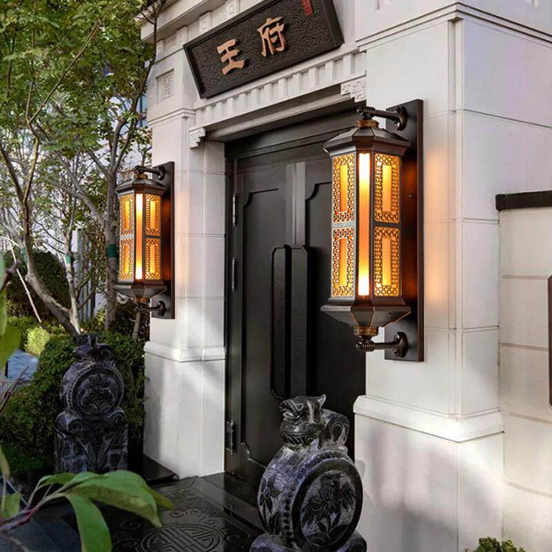 户外壁灯防亮水大院灯中式庭超室外阳台家用花园别墅门两侧长福台