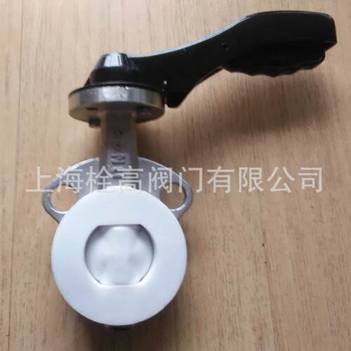 D71F46-16P不锈钢衬氟蝶阀 手动不锈钢全衬对夹蝶阀 衬F4 F46蝶阀