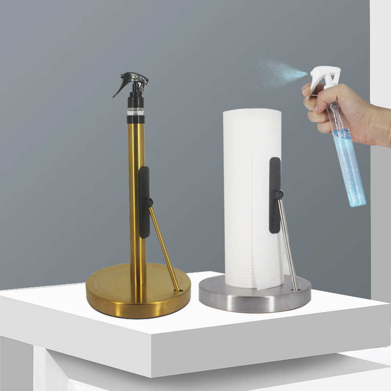 多功能喷雾纸巾架不锈钢厨房卷纸架立式纸巾座保鲜膜架硅油纸卷座