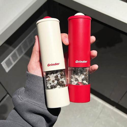 电动黑胡椒研磨机家用厨房现磨调味海盐胡椒胡椒香料研磨瓶