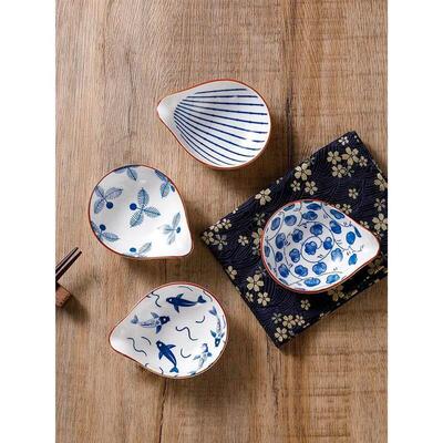 4pcs Ceramic Plate Japanese Style Household Seasoning Potter