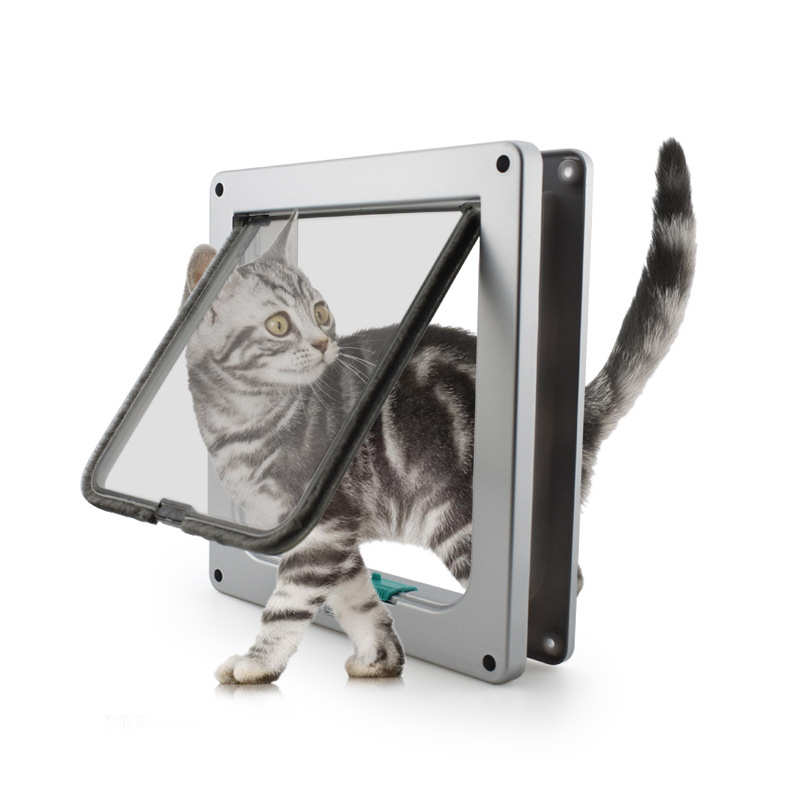 宠物猫门狗门洞,猫自由进出的门 银色大号