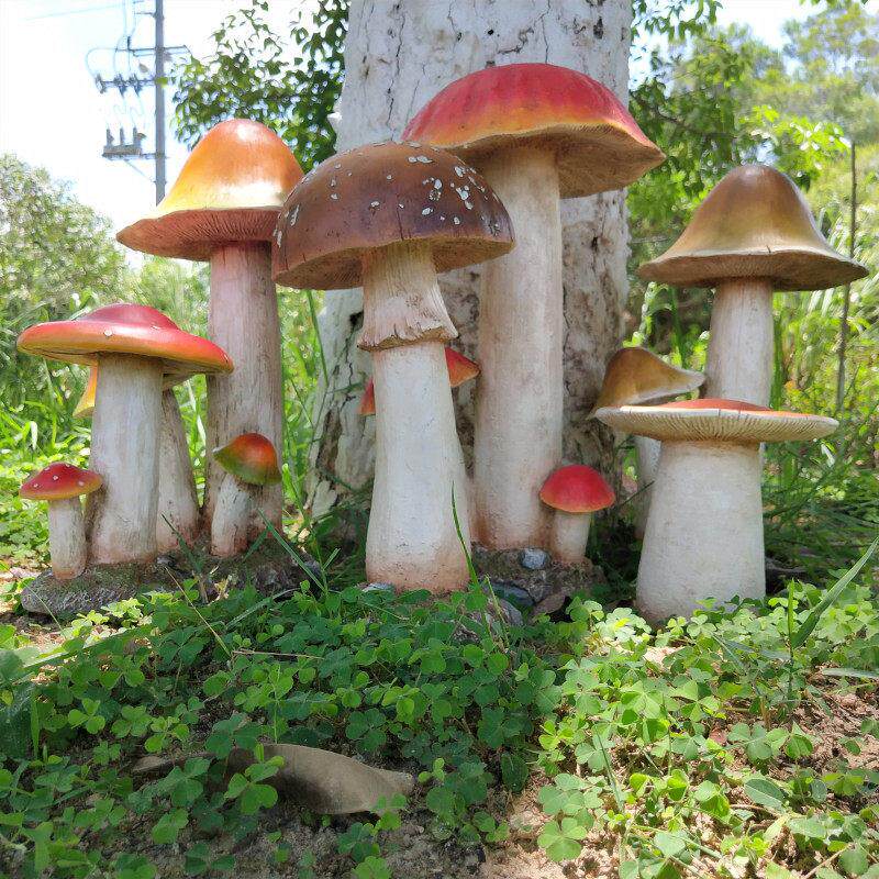 户外仿真蘑菇植物摆件公园园林景观装饰品幼儿园花园庭院落地雕塑