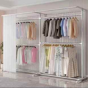 镀锌钢管晾衣架落地防风双杆晒被子室外户外家用阳台挂衣服晾衣杆