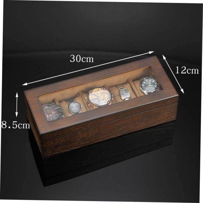 Watch box retro simple wooden portable storage watch case