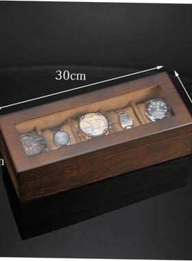 Watch box retro simple wooden portable storage watch case