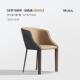 轻奢极高端设计师马鞍皮椅子意色式 简餐厅白带扶靠背JX805手椅家