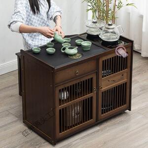 移动茶台车带轮茶几家用茶水柜新中式功夫茶具套装烧水一体小茶桌