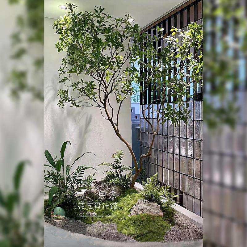 仿真绿植麻醉木真杆手加叶逼格设计师款私人创意简约植物造景室内