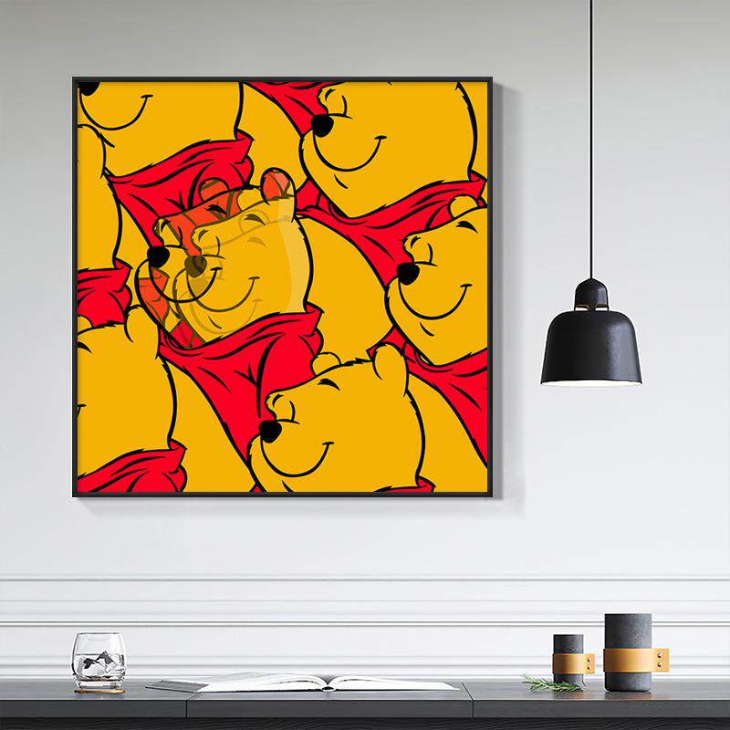 新款直销卡通太阳花装饰画简约现代儿童房床头挂画可爱粉色玄关客
