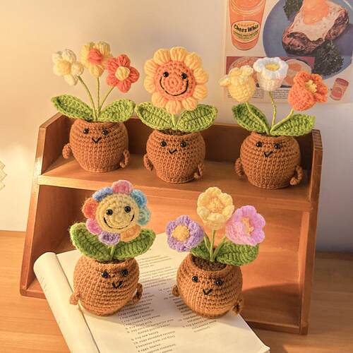 2025 New Style Realistic Artificial Sunflower Handmade Woven