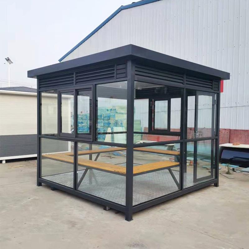 660户外钢结亭构岗亭保安亭 移可动小区门卫室值班不锈钢收费休息