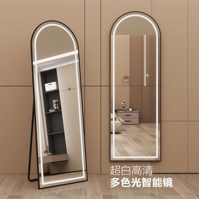 led智能穿衣镜全身镜落地网红拍照家用卧室服装店试衣镜子带灯