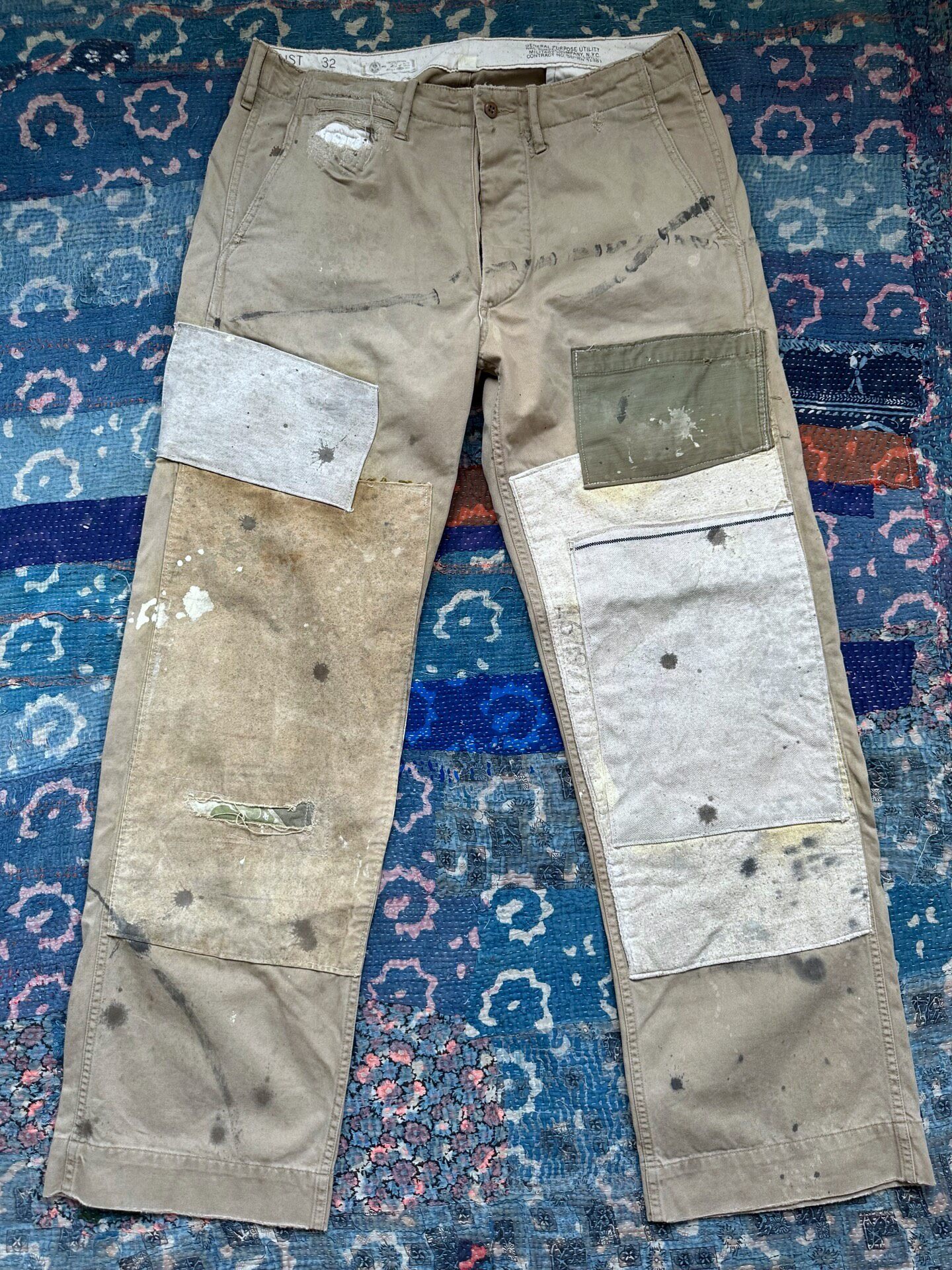 RRL Limited Patchwork Straight-Leg Pants