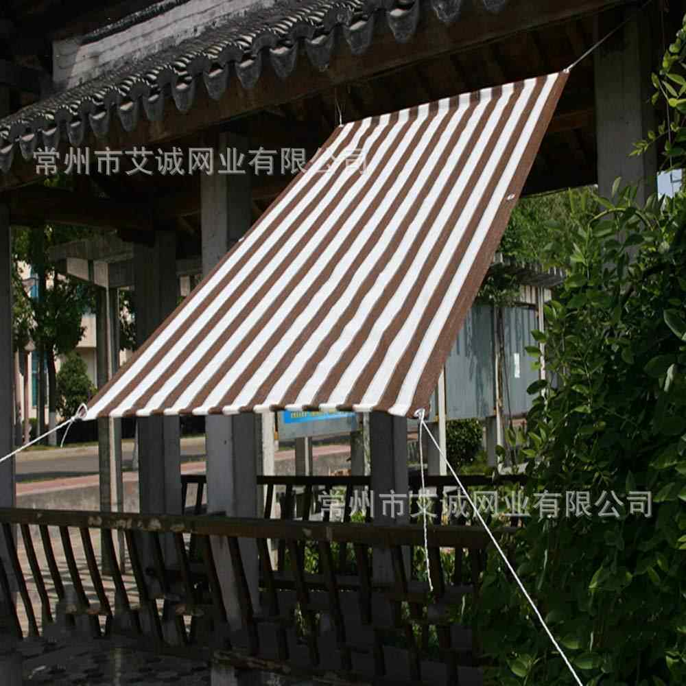 6针彩条遮阳网包边打孔防尘园艺多肉阳台绿植亚马逊户外耐用