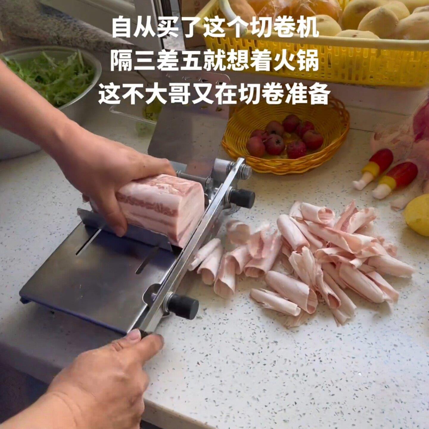 家用多功能切肉切片机火锅小型切牛羊肉卷机手动不锈钢冻肉刨肉机