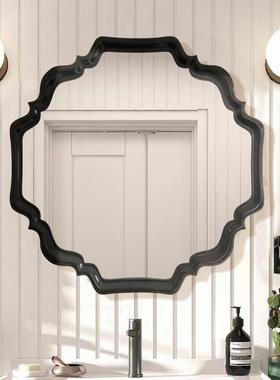 7T法式复古浴室黑色复古梳妆镜镜欧式洗间壁智F77TST8T手能除雾镜