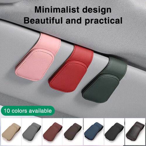 Universal Car Auto Sun Visor Eyeglass Hanger Clip Leather Gl