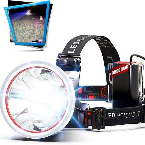 2025私模分体头灯F382/682充电LED金属手电筒白光深黄光户外超亮