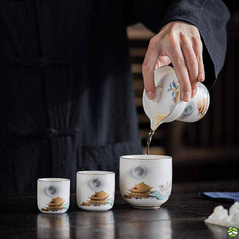 羊脂玉白瓷旅行茶具便携中式快客杯家用茶器旅游送礼文创礼品定制
