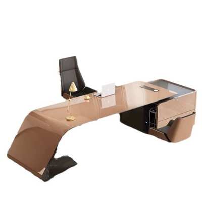 总裁女性时尚经理主管老板商务办公桌办公简约桌椅现代组合大班台