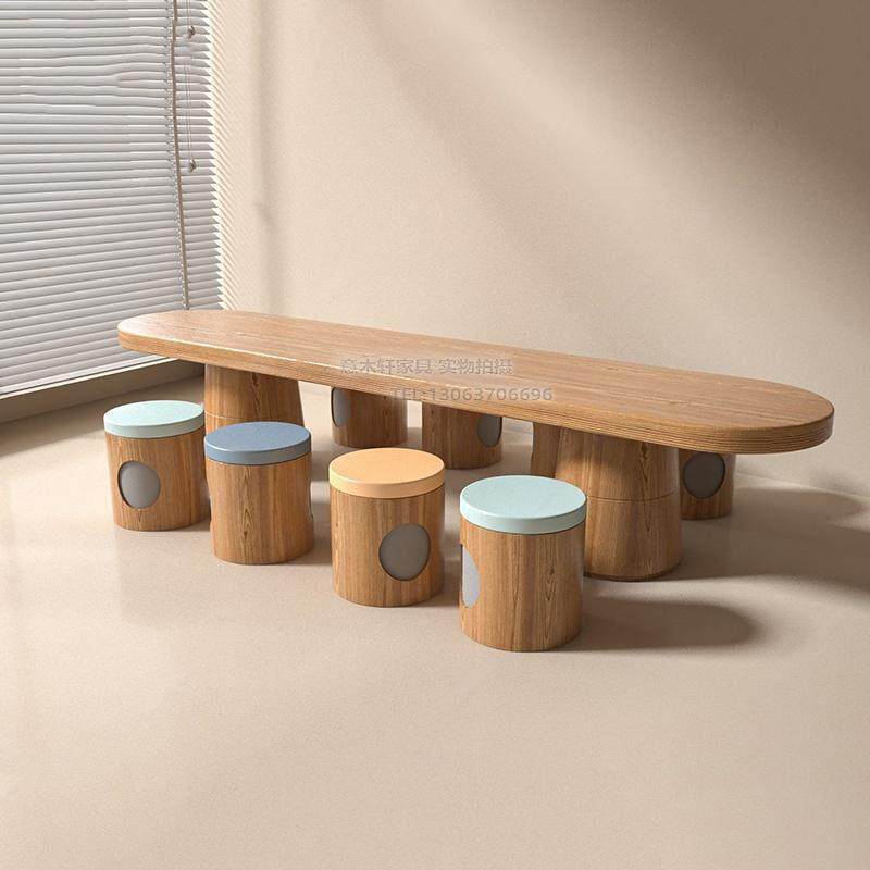 售楼处儿童区桌椅组合书店幼儿园学习阅读绘画桌图书馆早教家具