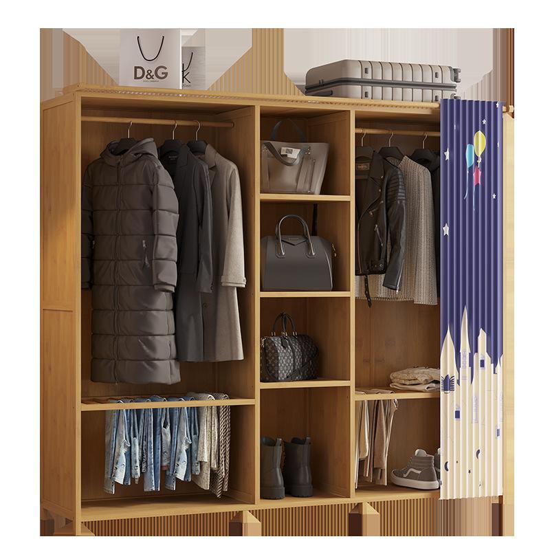 衣柜简易卧室家用布衣柜出租房儿童组合衣橱落地实木加厚现代简约