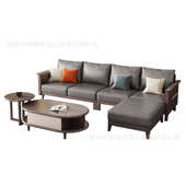 现代组合北欧沙发卡座沙发实木原木胡桃木全办公室客厅茶楼简约