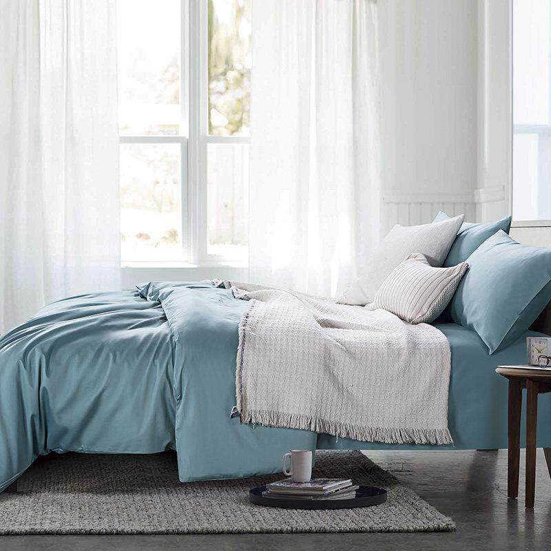 高档出欧美80贡支埃及绒棉纯棉四口件套缎全棉纯长色简约床上用品