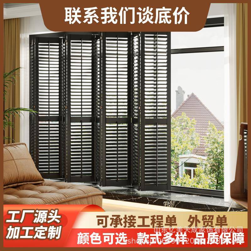 实木透气百叶窗帘shutters移门折叠门折叠窗隔断壁橱门办公室门窗