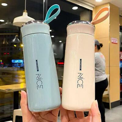 爆款奈斯玻璃水杯女高颜值玻璃杯子随身杯地推广告杯咖啡杯glass