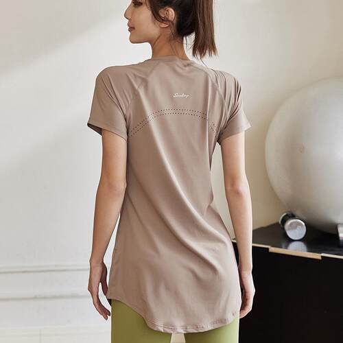 Sports short sleeved women's super slimming yoga short