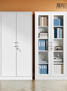 办带公室文件柜玻璃门铁JY-001皮财务料资档案柜锁凭证柜抽矮柜储