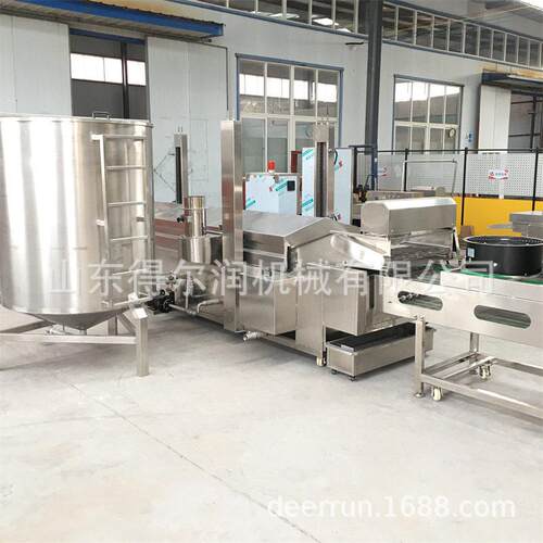 6500型虎皮鸡爪油炸机 自动升降 双层网带 侧刮渣功能 多区控温