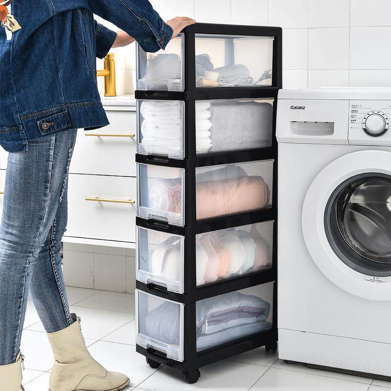 直销24CM宽卫生间浴室夹缝收纳窄柜冰箱洗衣机客厅缝隙收纳柜