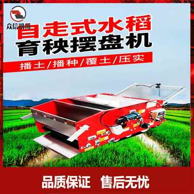 大米水稻育秧摆盘机 小型家用水稻铺盘机 种子覆土秧盘育苗机器