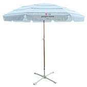 饰摆摊海滩 奶白定造纯白商场装 仿木户外纤维骨太阳伞 广告遮阳伞