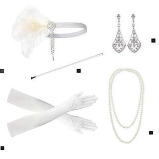 Party Gatsby Great Set Costume Accessories Flapper 1920s