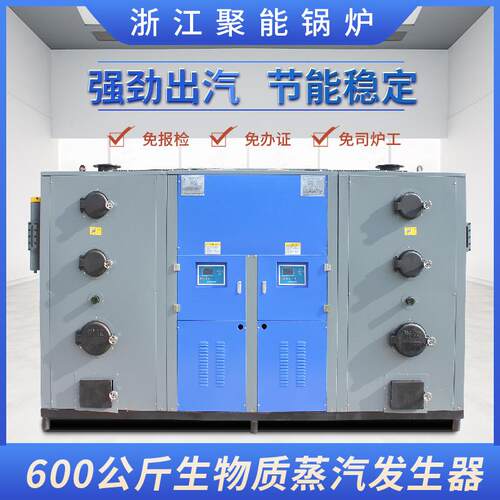 浙江聚能600kg生物质环保颗粒蒸汽发生器水泥制品电线杆养护锅炉