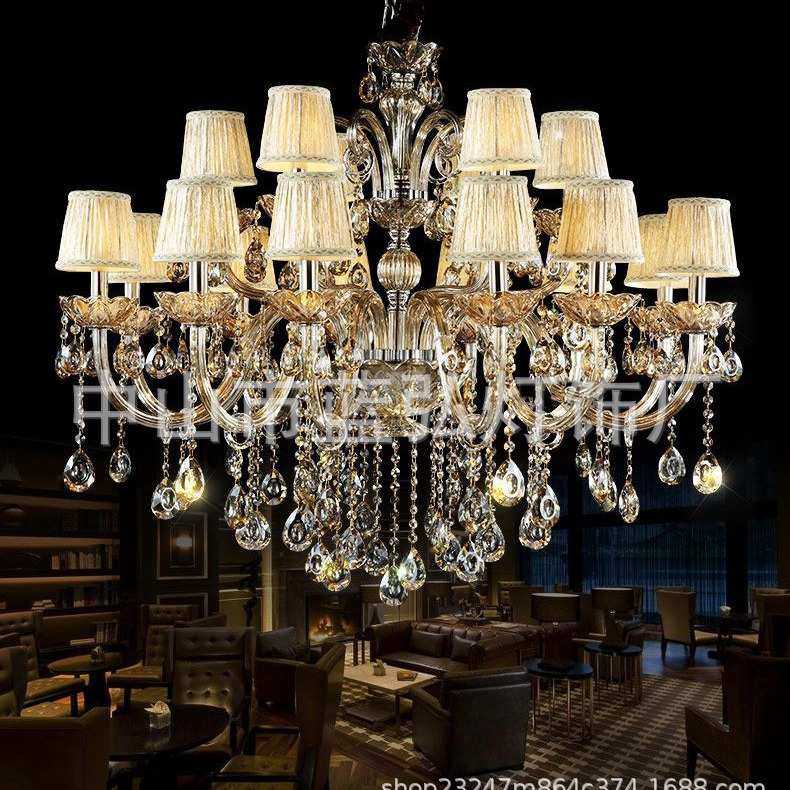 欧式水晶灯豪华别墅客厅大吊灯简欧复式楼酒店会所KTV大厅吊灯具,家装灯饰光源,客厅吊灯,淘宝优惠券,粉丝福利购,淘宝优惠卷
